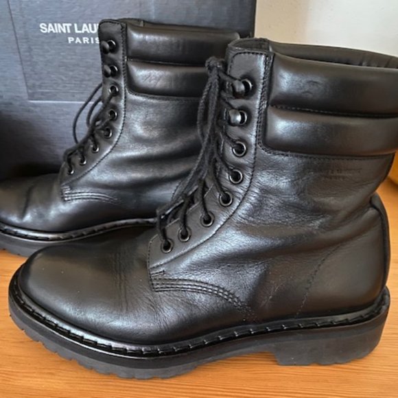 Saint Laurent Paris Black Combat Boots size 37 - Picture 3 of 8